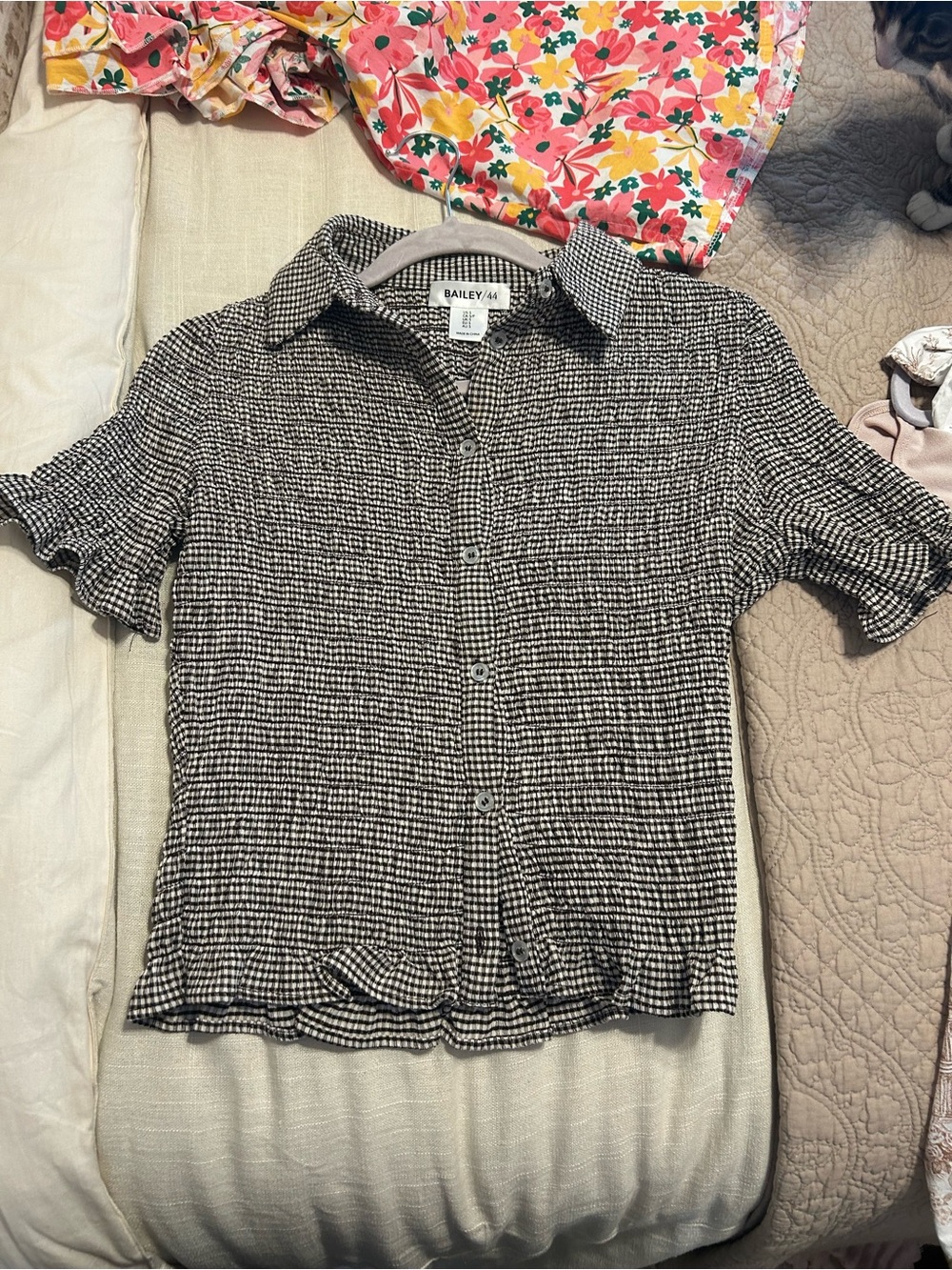 Bailey 44 Black and White Short Sleeve Button Down